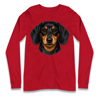 Dachshund Dog Face Longsleeve T Shirt