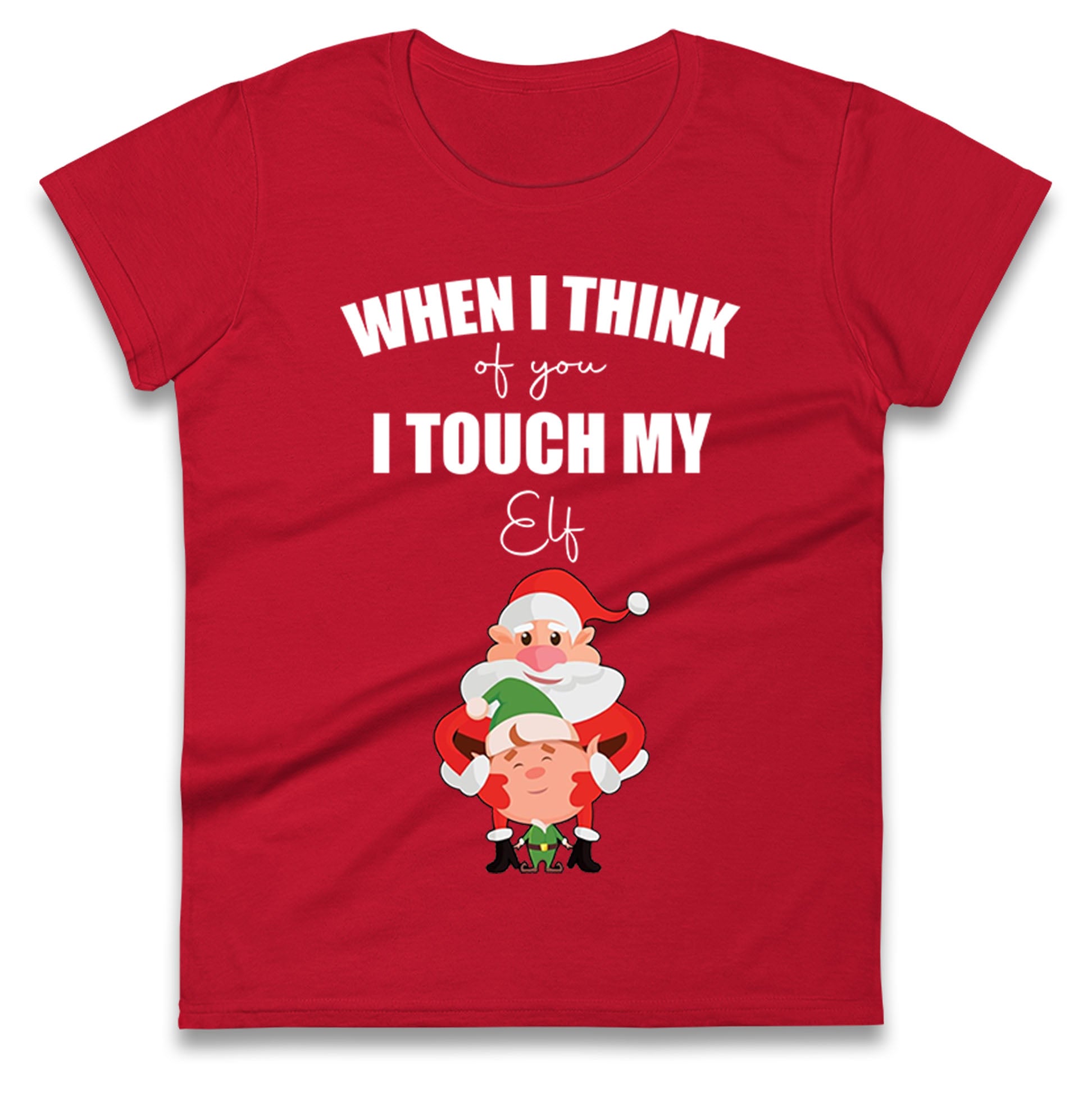 Santa Elf Christmas Ladies T Shirt