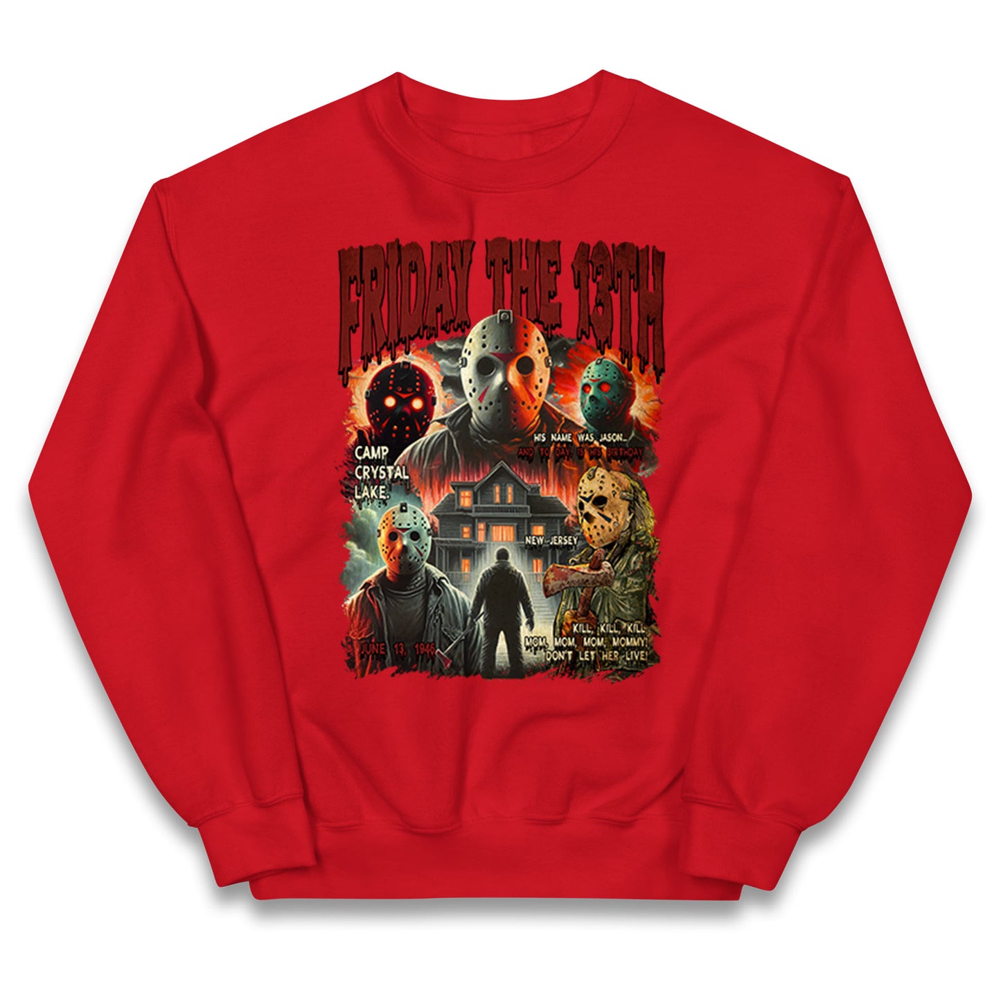 Jason voorhees Friday The 13th horror Halloween Bootleg Kids Jumper