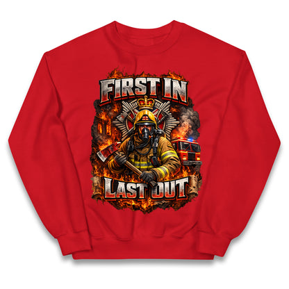 Firefighter First in Last Out Kids Jumper