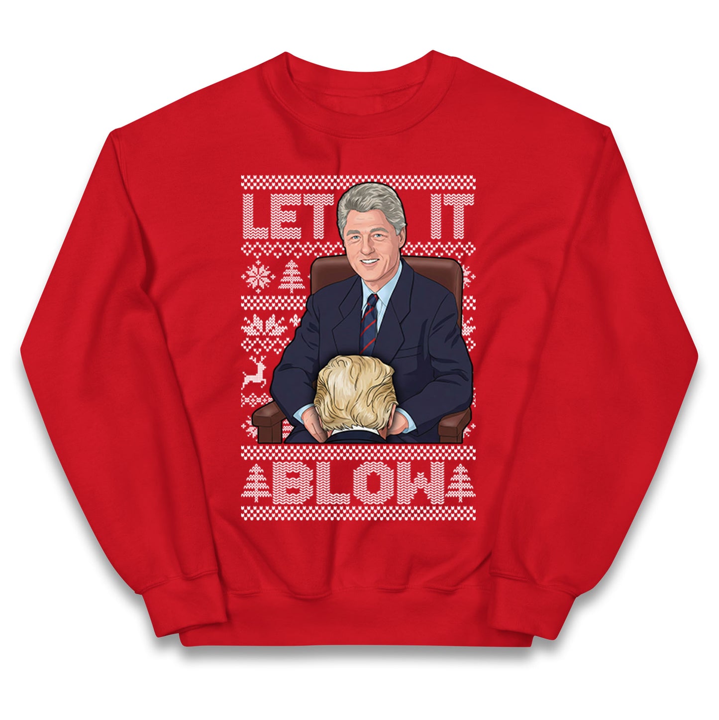 Let it Blow Donald Trump & Bill Clinton Christmas Kids Jumper