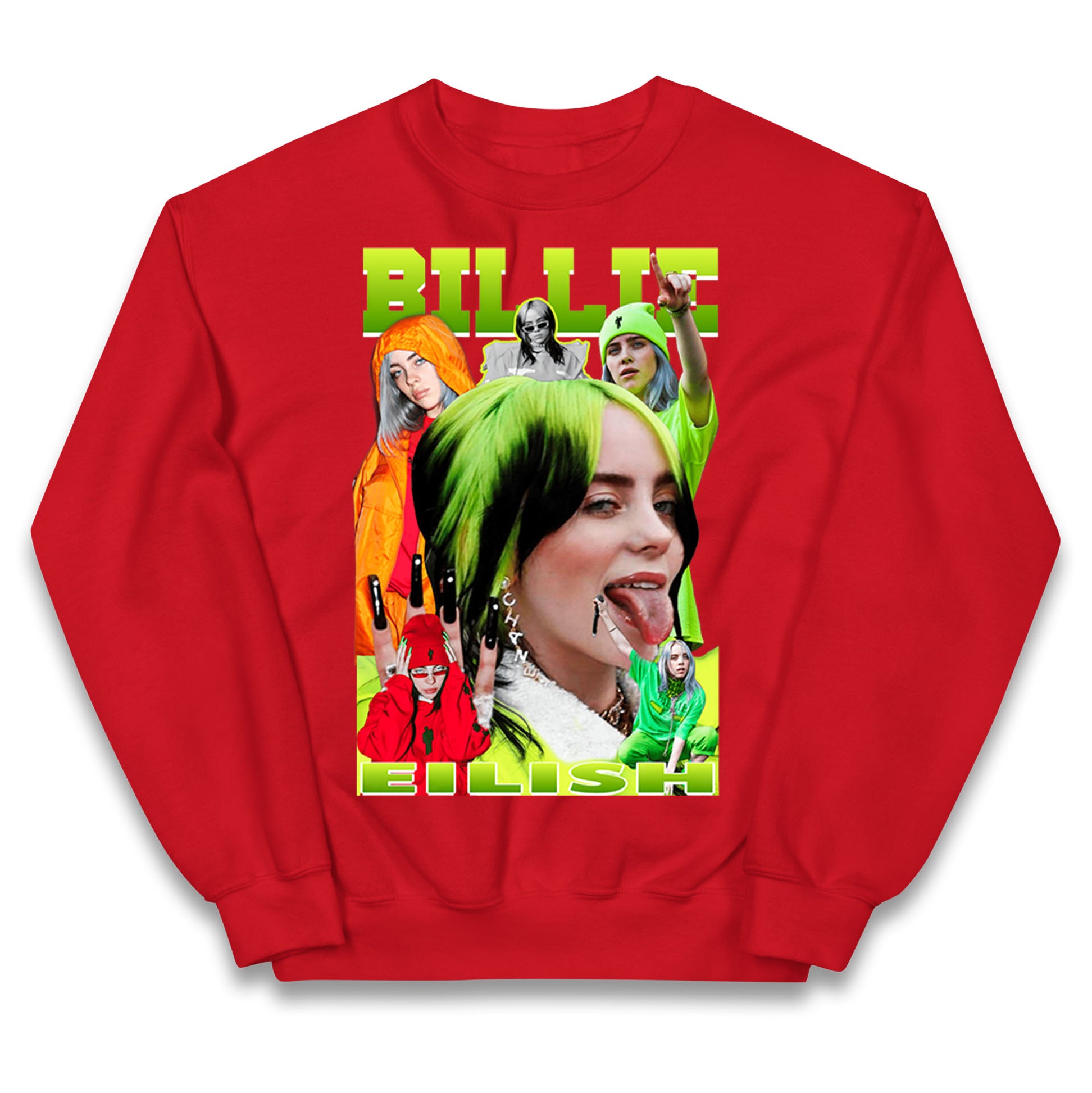 Billie Eilish Green Kids Jumper