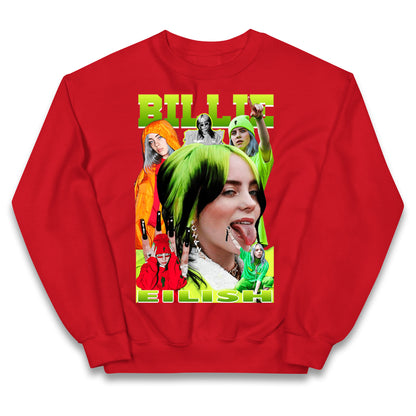 Billie Eilish Green Kids Jumper
