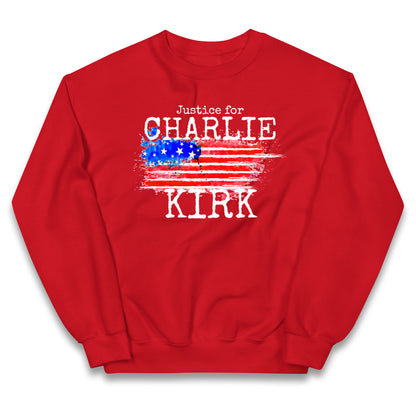 Justice For Charlie Kirk Kids Jumper