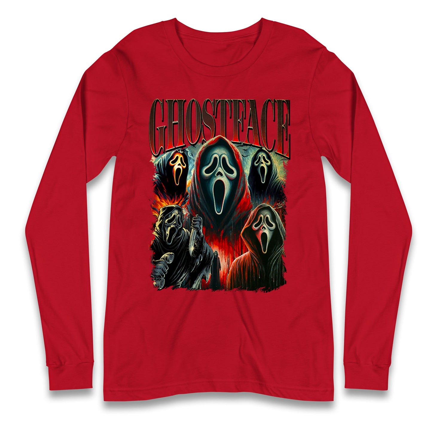 Ghost Face Halloween Bootleg Long Sleeve T Shirt