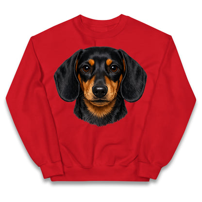 Dachshund Dog Face Kids Jumper