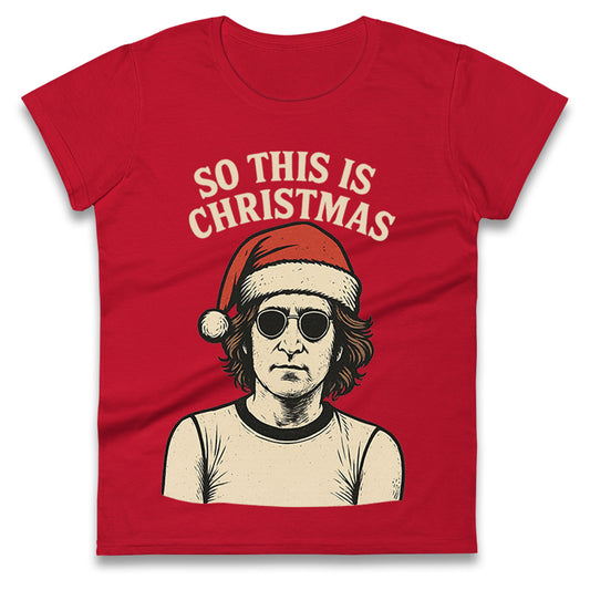 Christmas John Lennon Christmas Ladies T Shirt