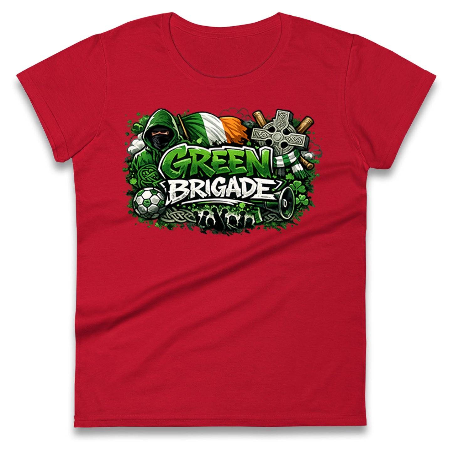 Celtic Green Brigade Football Ladies T Shirt 
