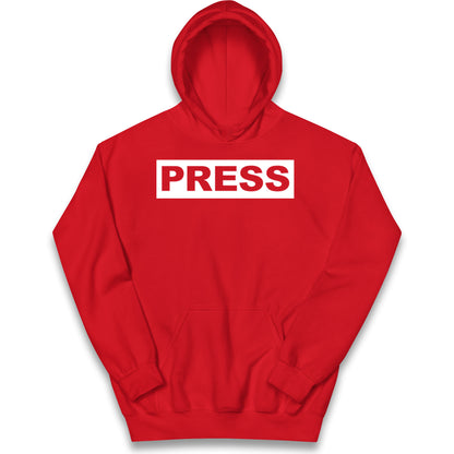 PRESS Palestine Inspired By Journalist Motaz Azaiza Kids Hoodie