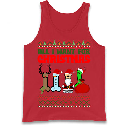 All I Want For Christmas Funny Adults Joke Tank Top