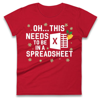 Excel Christmas Ladies T Shirt