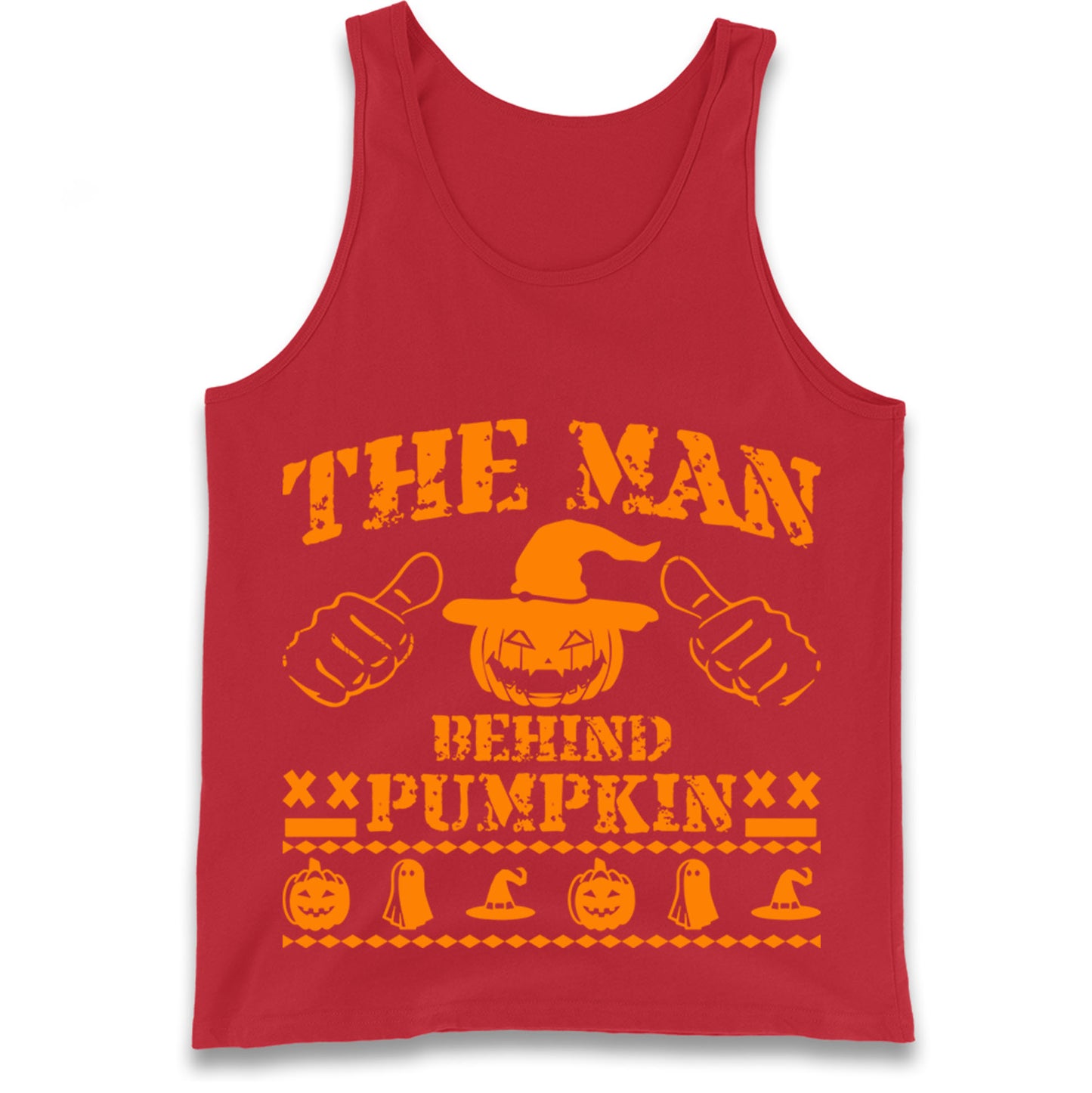 The Man Behind Pumpkin Halloween Tank Top