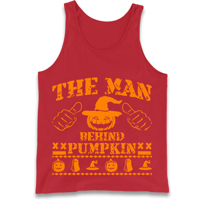 The Man Behind Pumpkin Halloween Tank Top
