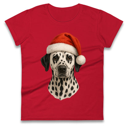 Dalmatian Dog Christmas Ladies T Shirt