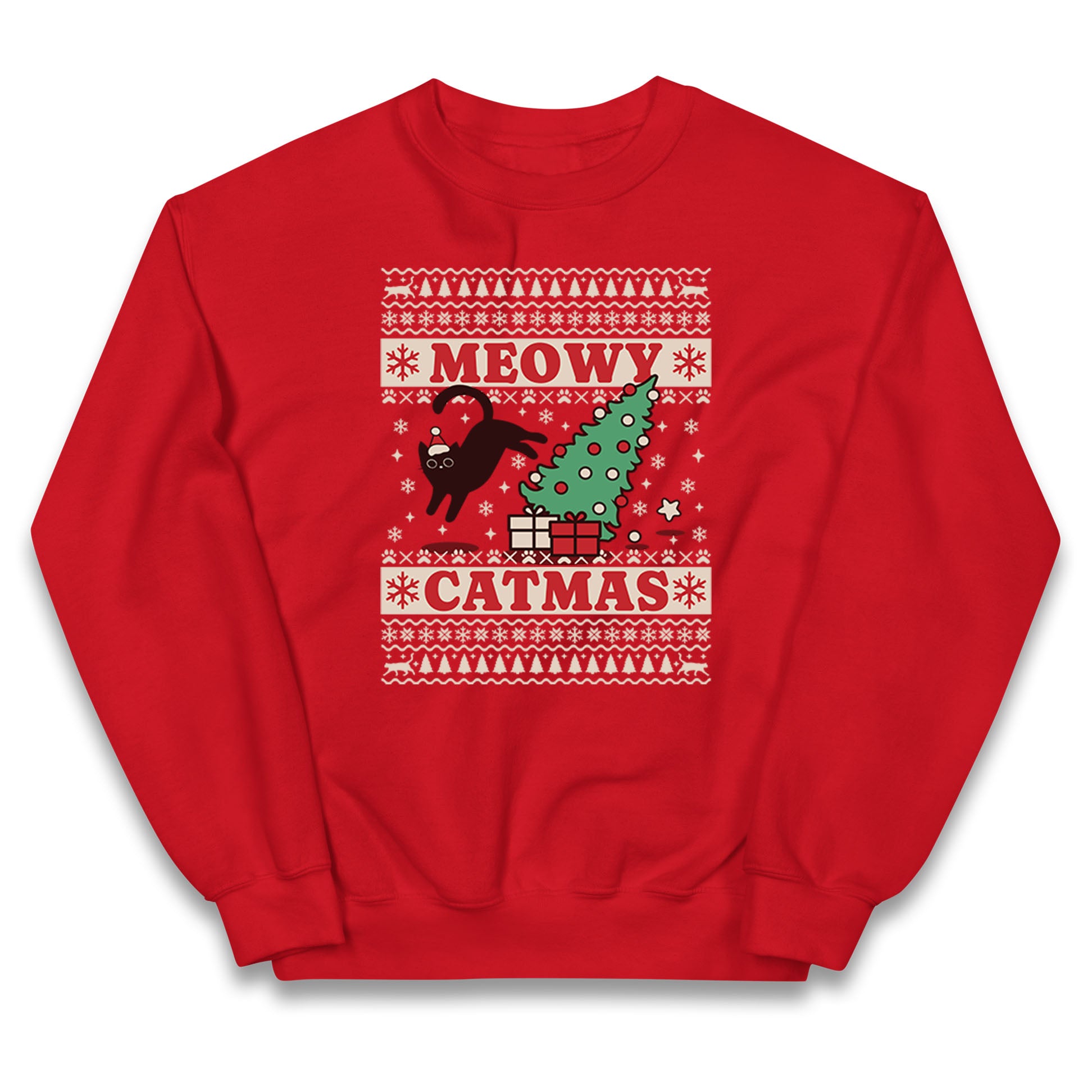Christmas Cat Kids Jumper