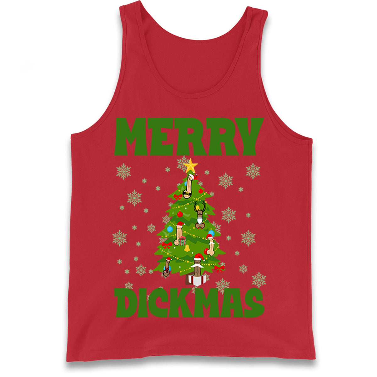 Merry Dickmas Funny Christmas Tank Top
