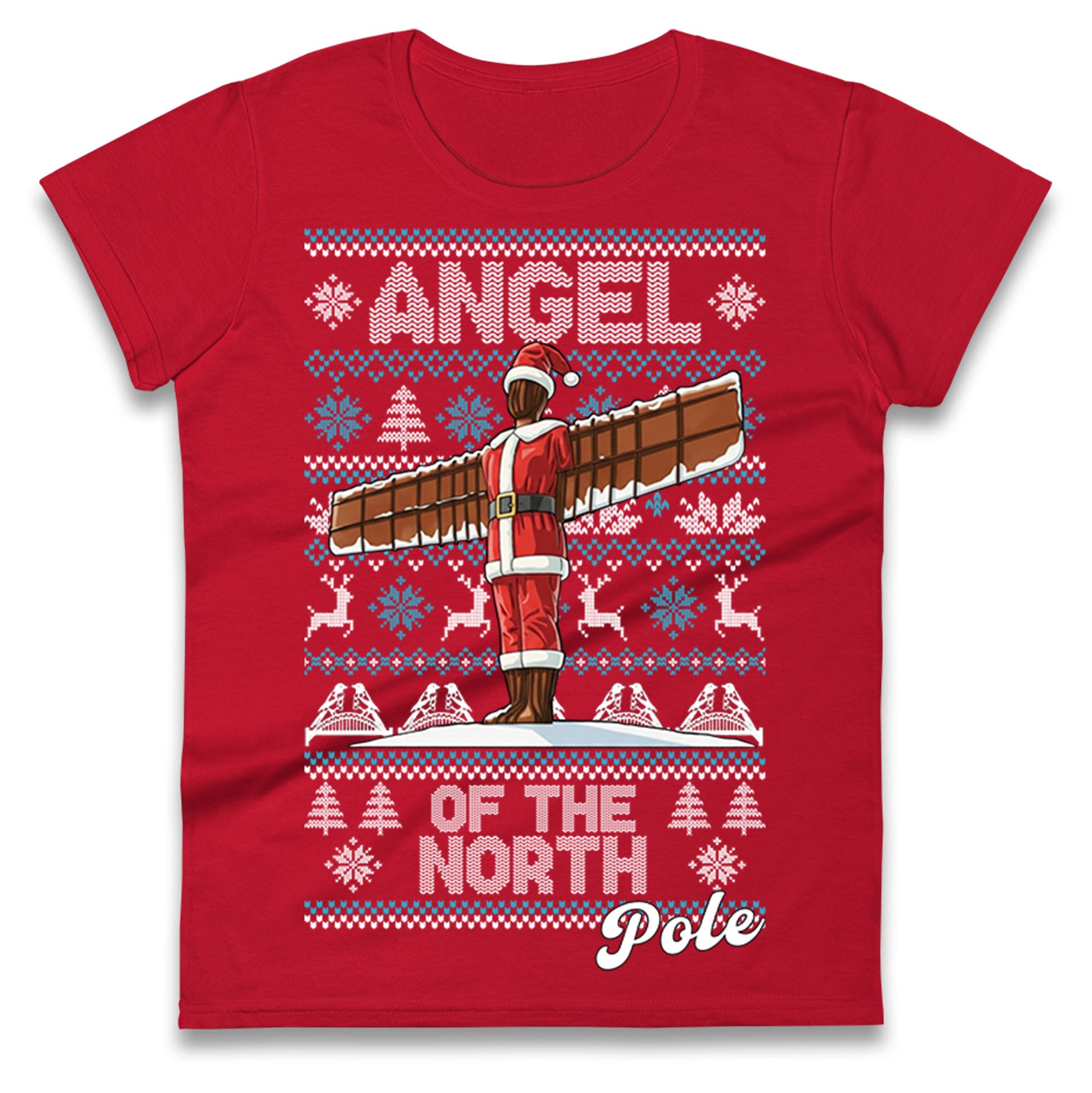 Angel Of The North Pole Christmas Ladies T Shirt