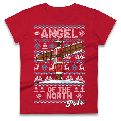 Angel Of The North Pole Christmas Ladies T Shirt