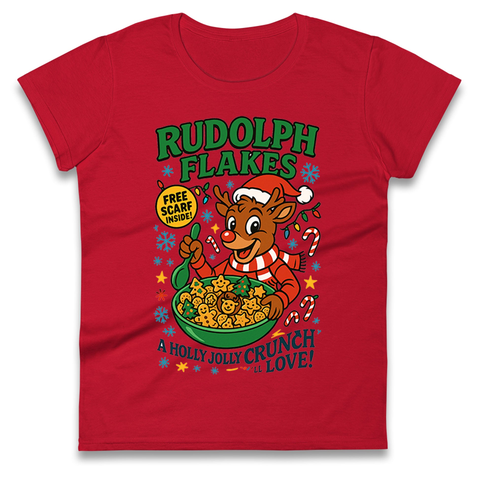 Rudolph The Red Nose Reindeer Ladies T Shirt