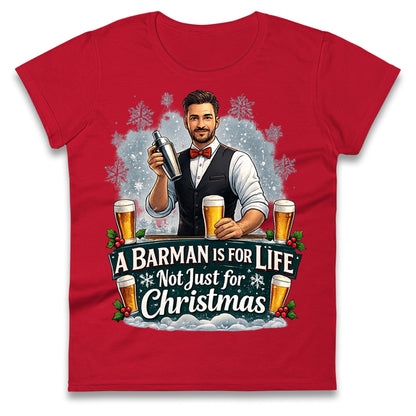 Barman Christmas Ladies T Shirt