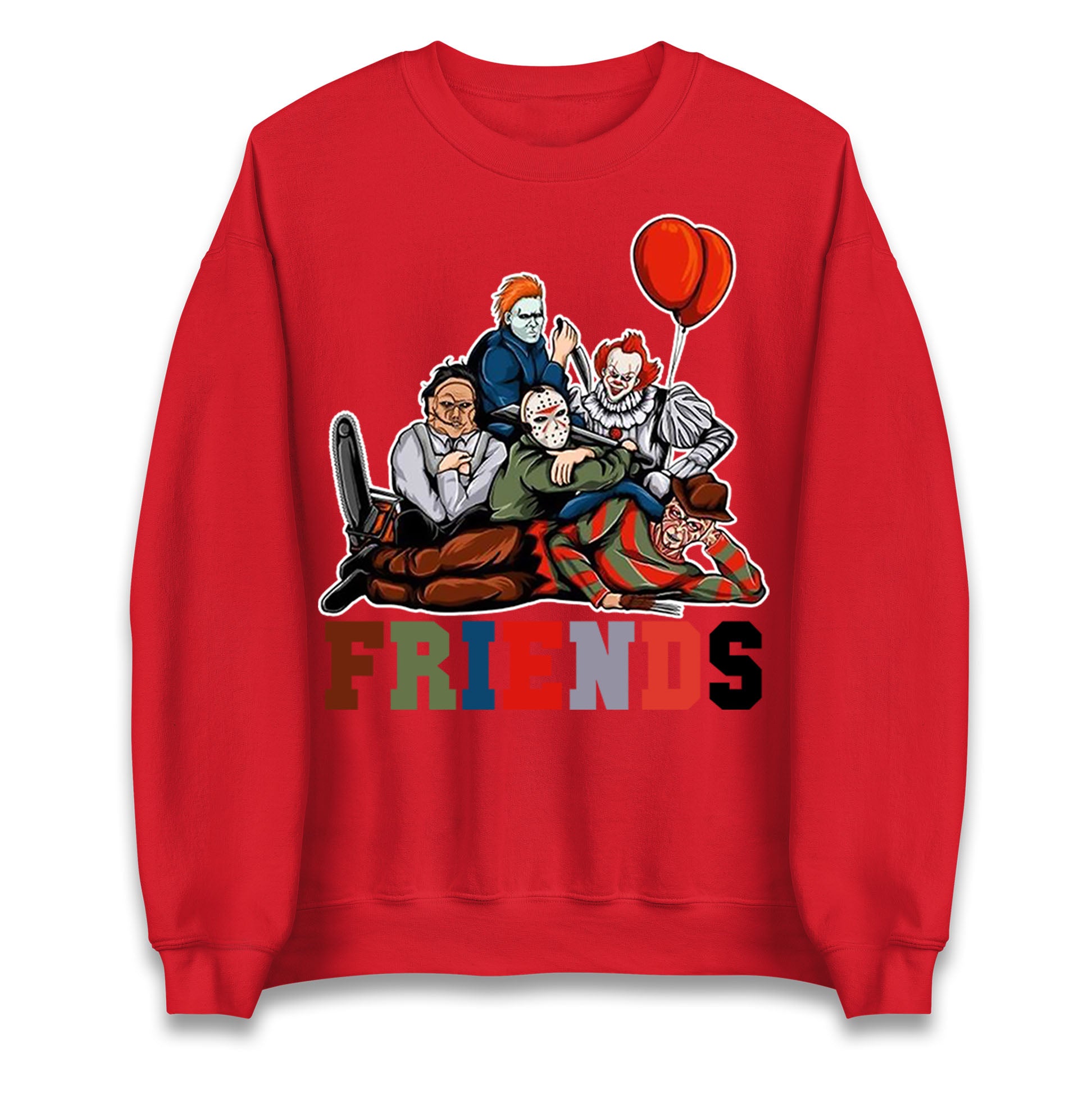 Horror Vintage Characters Friends Halloween Sweatshirt
