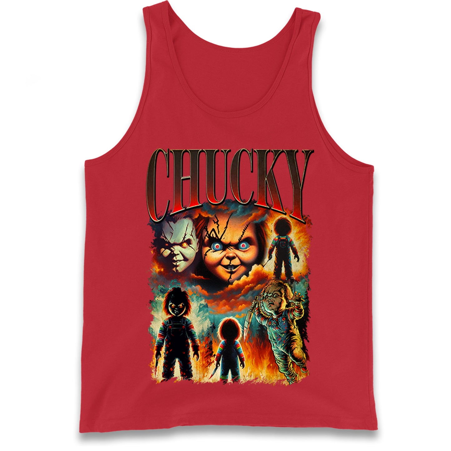 Chucky Doll Halloween Bootleg Tank Top