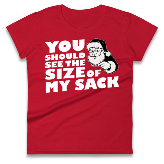 Santas Sack Ladies T Shirt