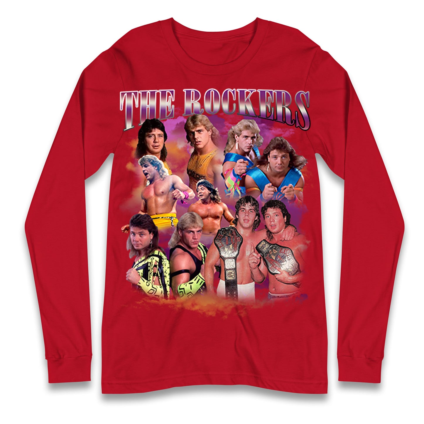 Retro The Rockers Bootleg Wrestling Long Sleeve T Shirt