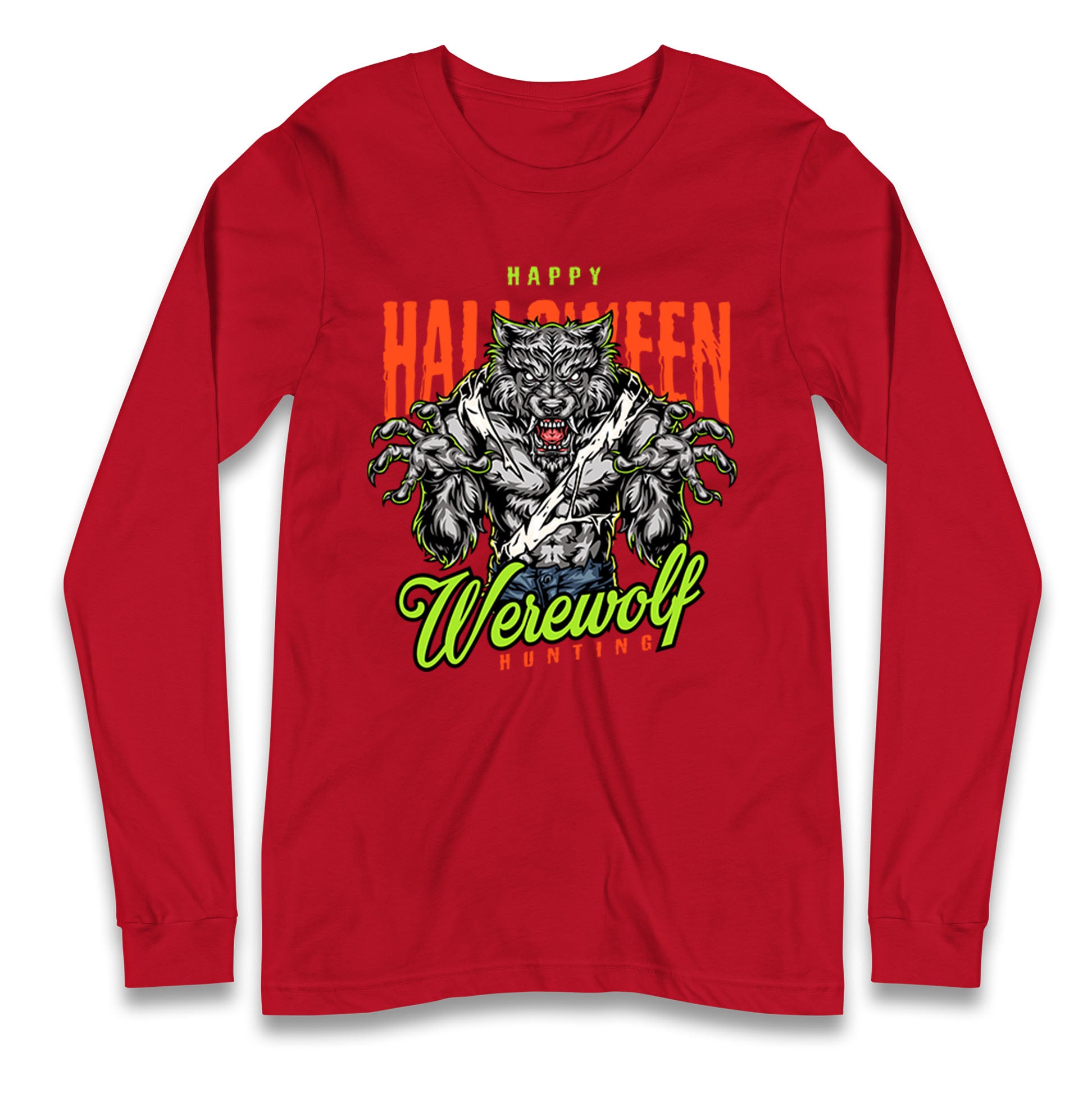 Halloween Werewolf Longsleeve T Shirt