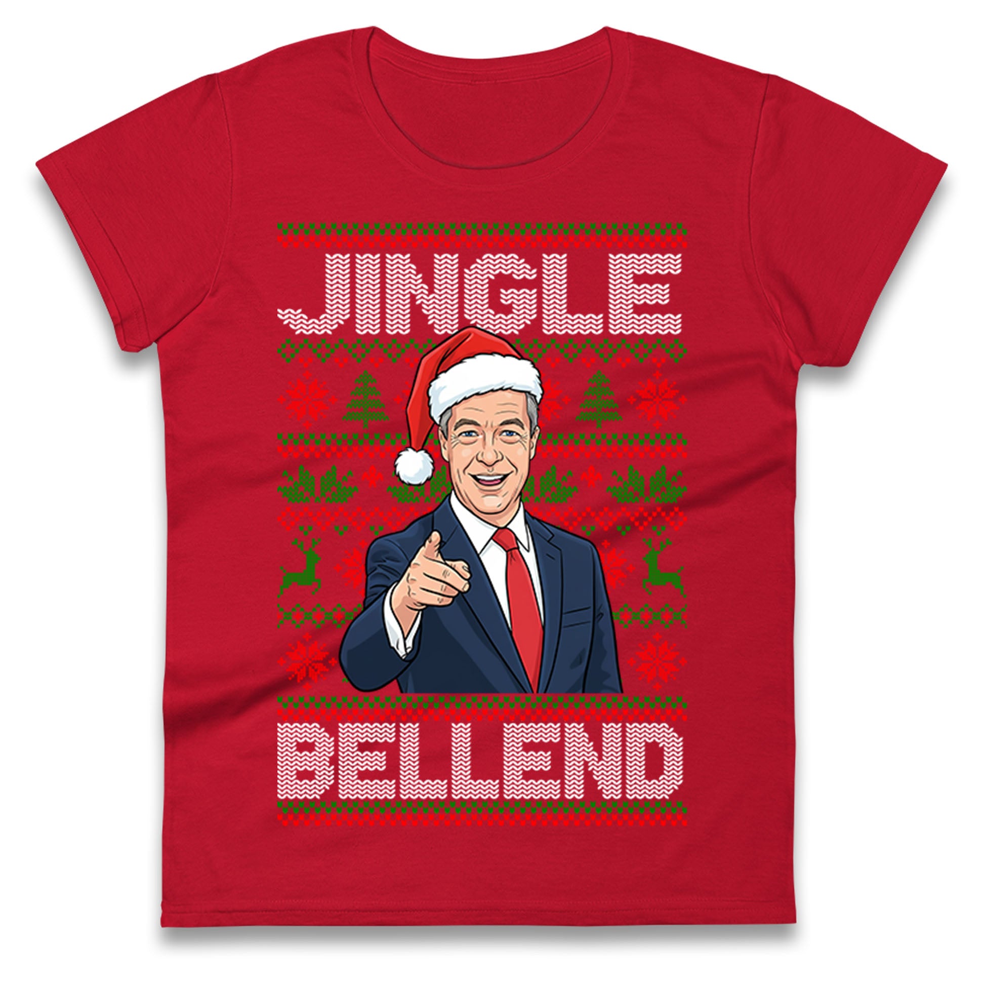 Nigel Farage Christmas Ladies T Shirt