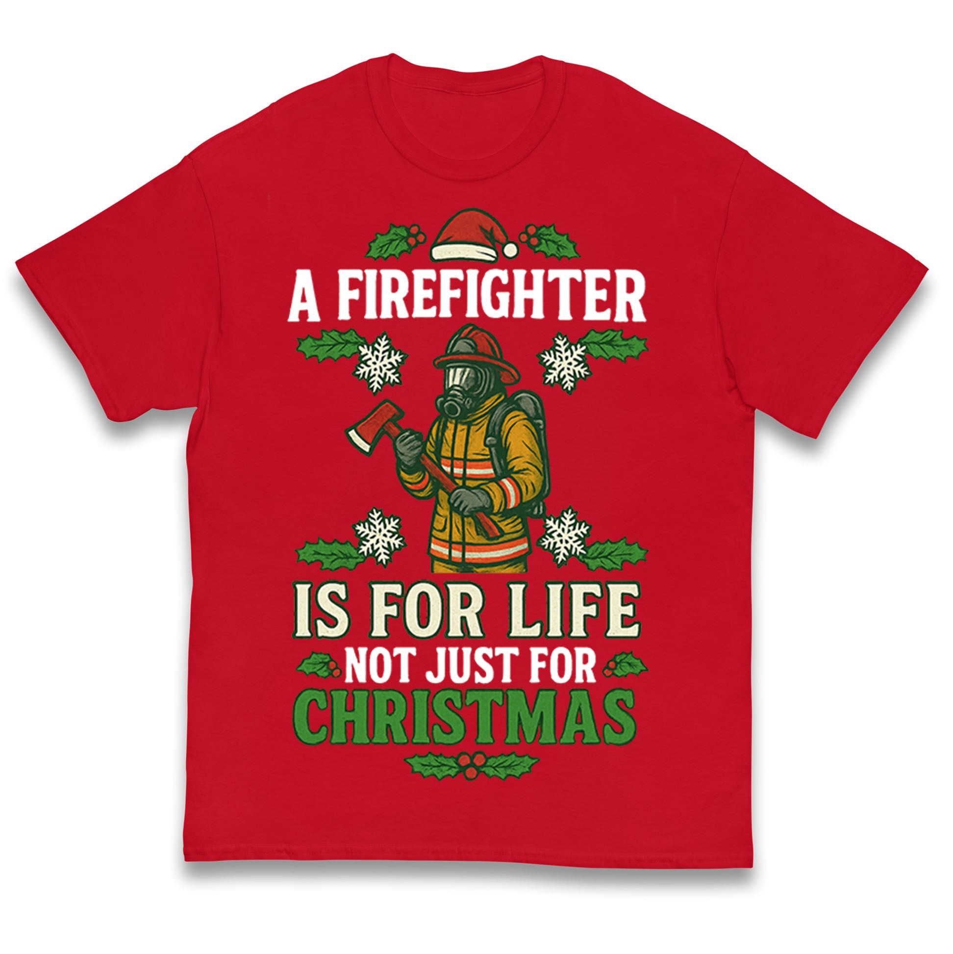 Firefighter Christmas Kids T Shirt