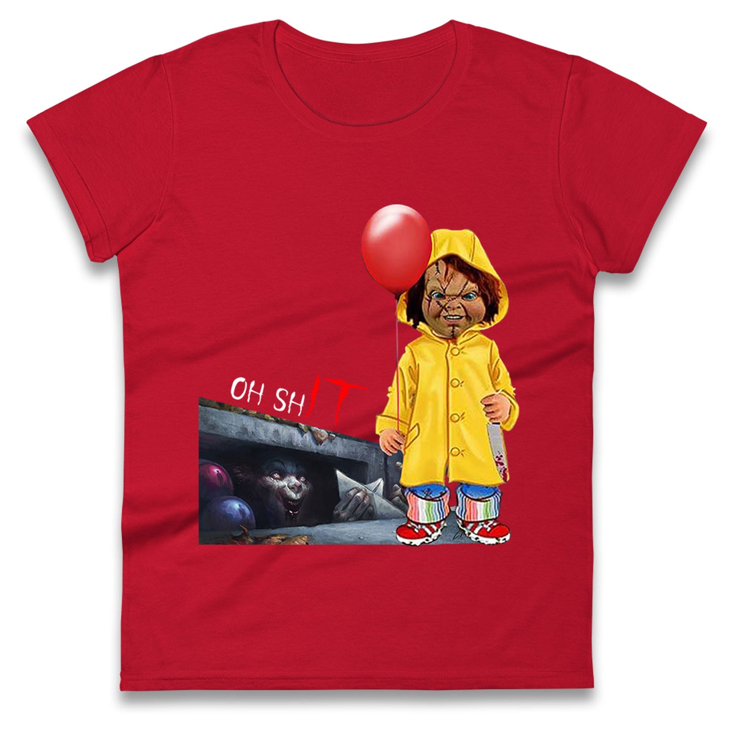 Chucky Doll Horror Halloween Womens t shirts