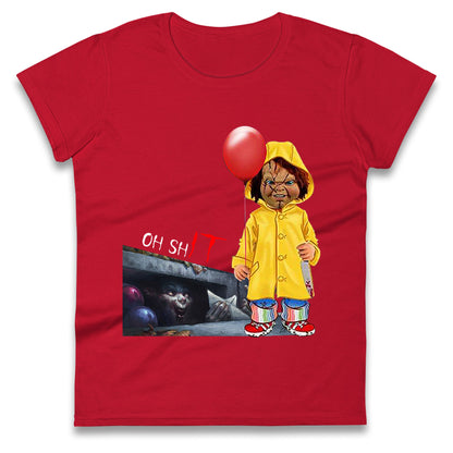 Chucky Doll Horror Halloween Womens t shirts