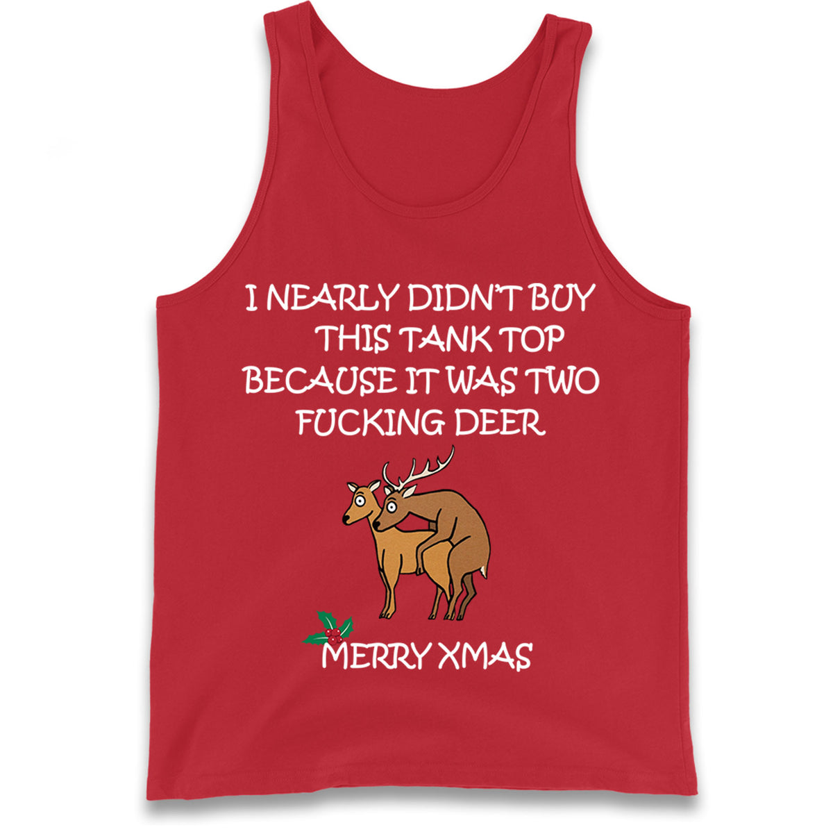 fucking deer christmas tank top