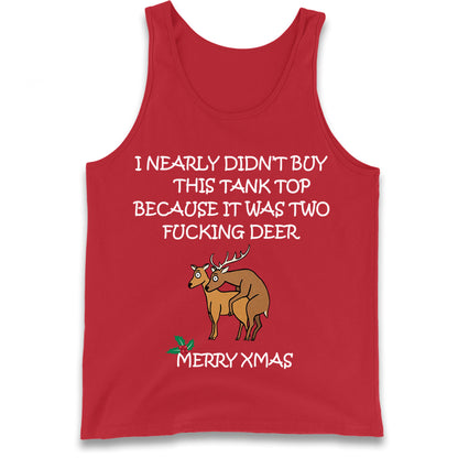 fucking deer christmas tank top