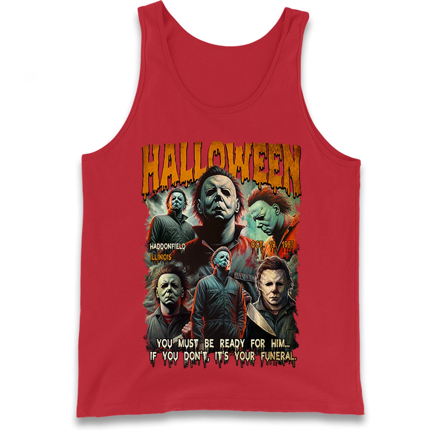 Michael Myers Scary Halloween Bootleg Tank Top