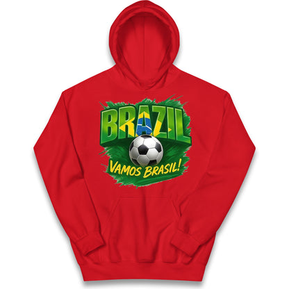 Brazil Retro Football Kids Hoodie
