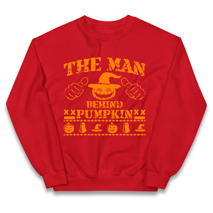 The Man Behind Pumpkin Halloween Kids Jumper