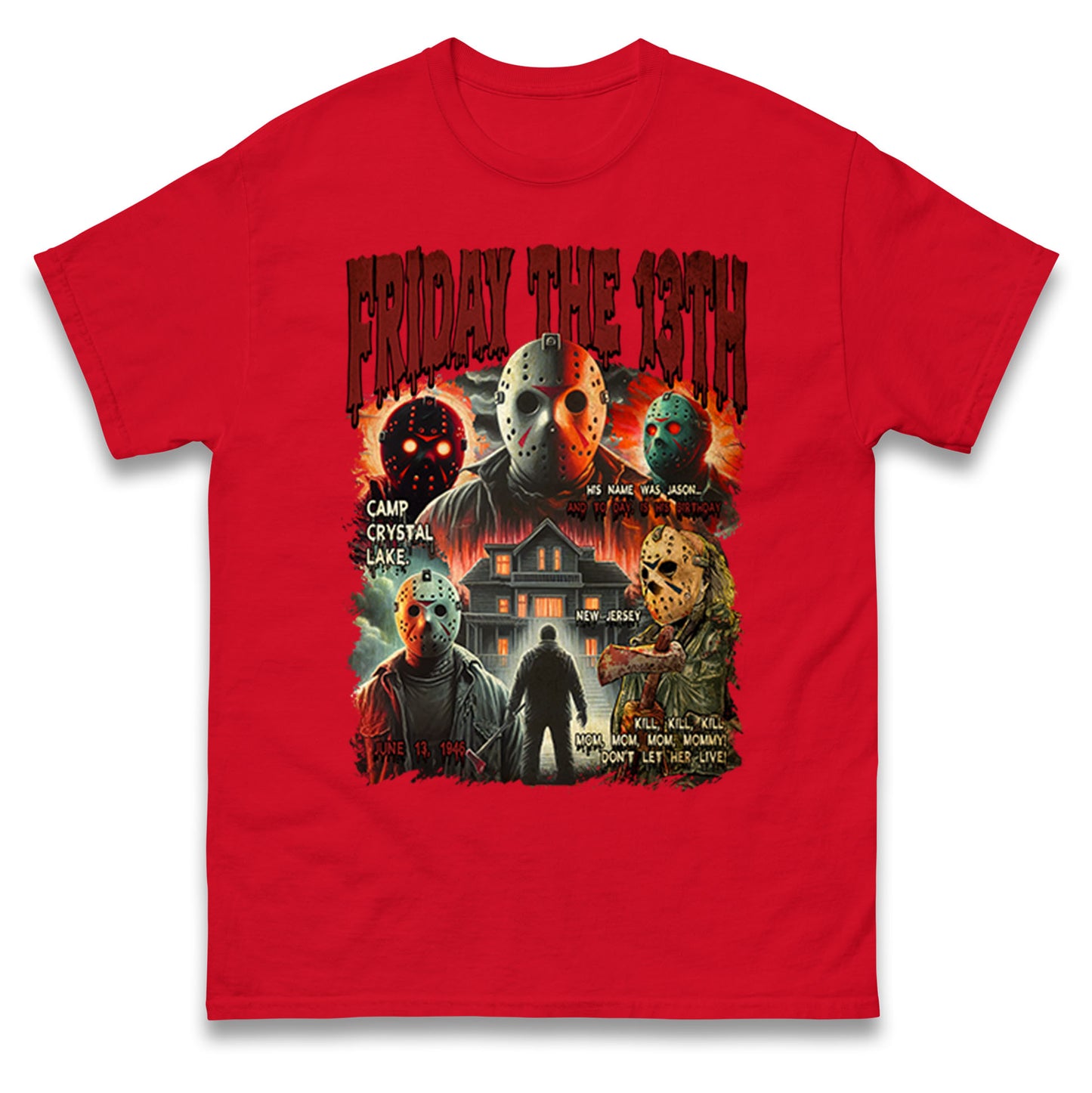 Jason voorhees Friday The 13th horror Halloween Bootleg T Shirt