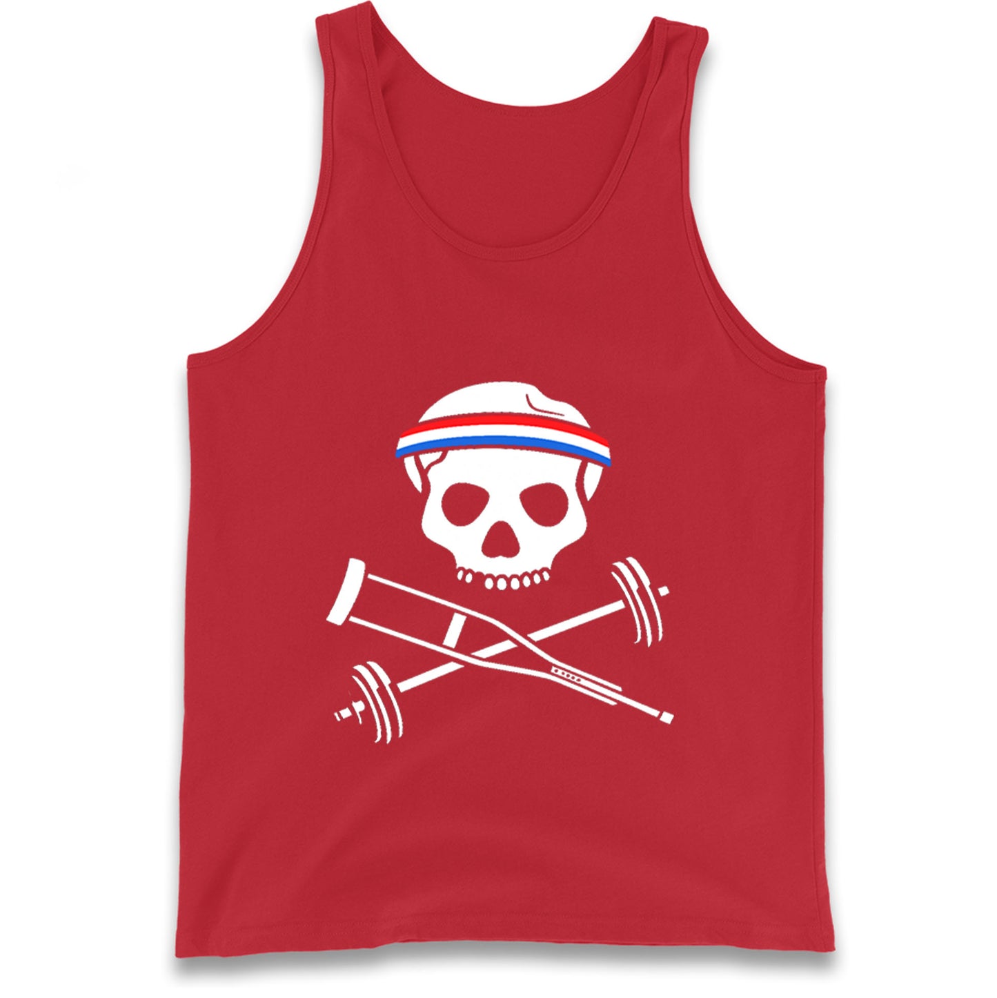 Johnny Knoxville Crutch Barbell and Bones Tank Top