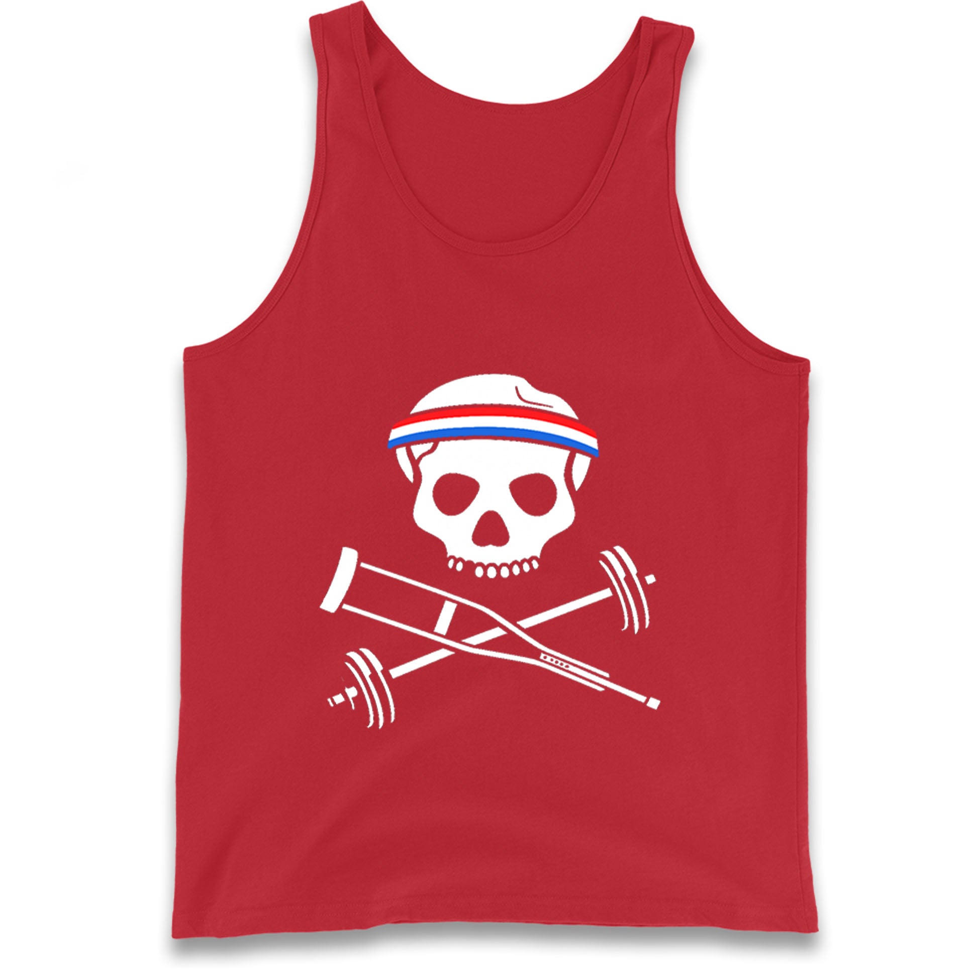 Johnny Knoxville Crutch Barbell and Bones Tank Top
