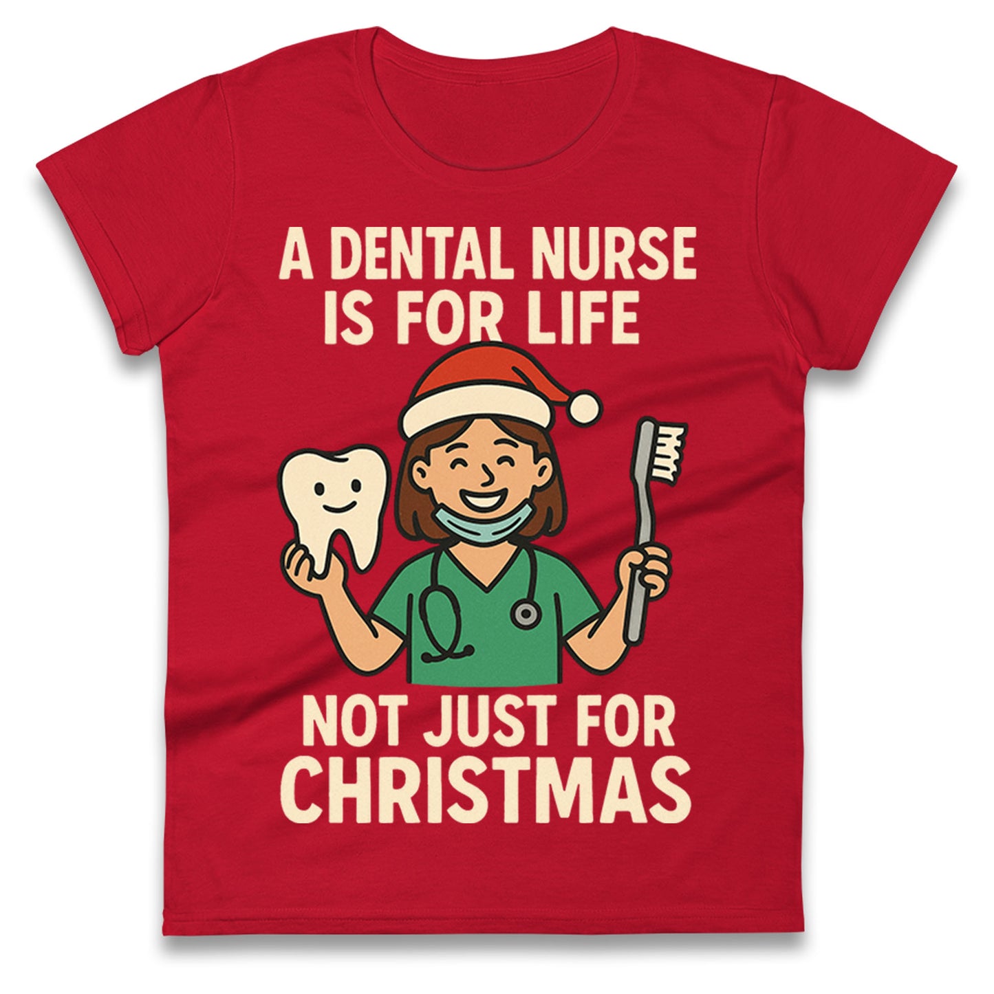 Dental Nurse Christmas Ladies T Shirt