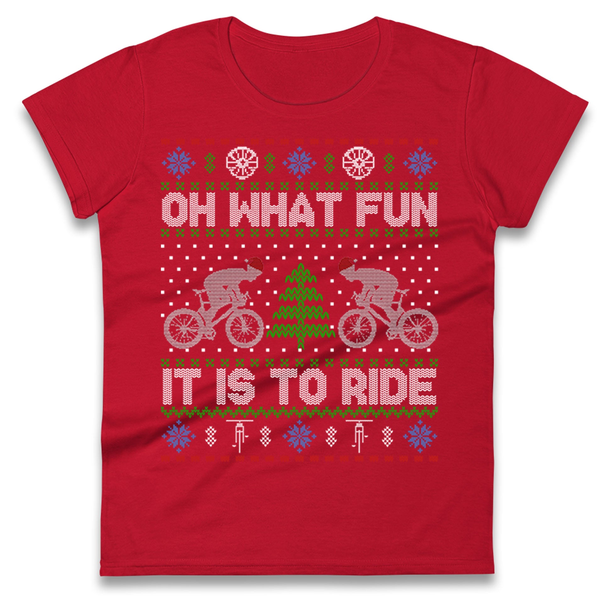 BMX Christmas Ladies T Shirt