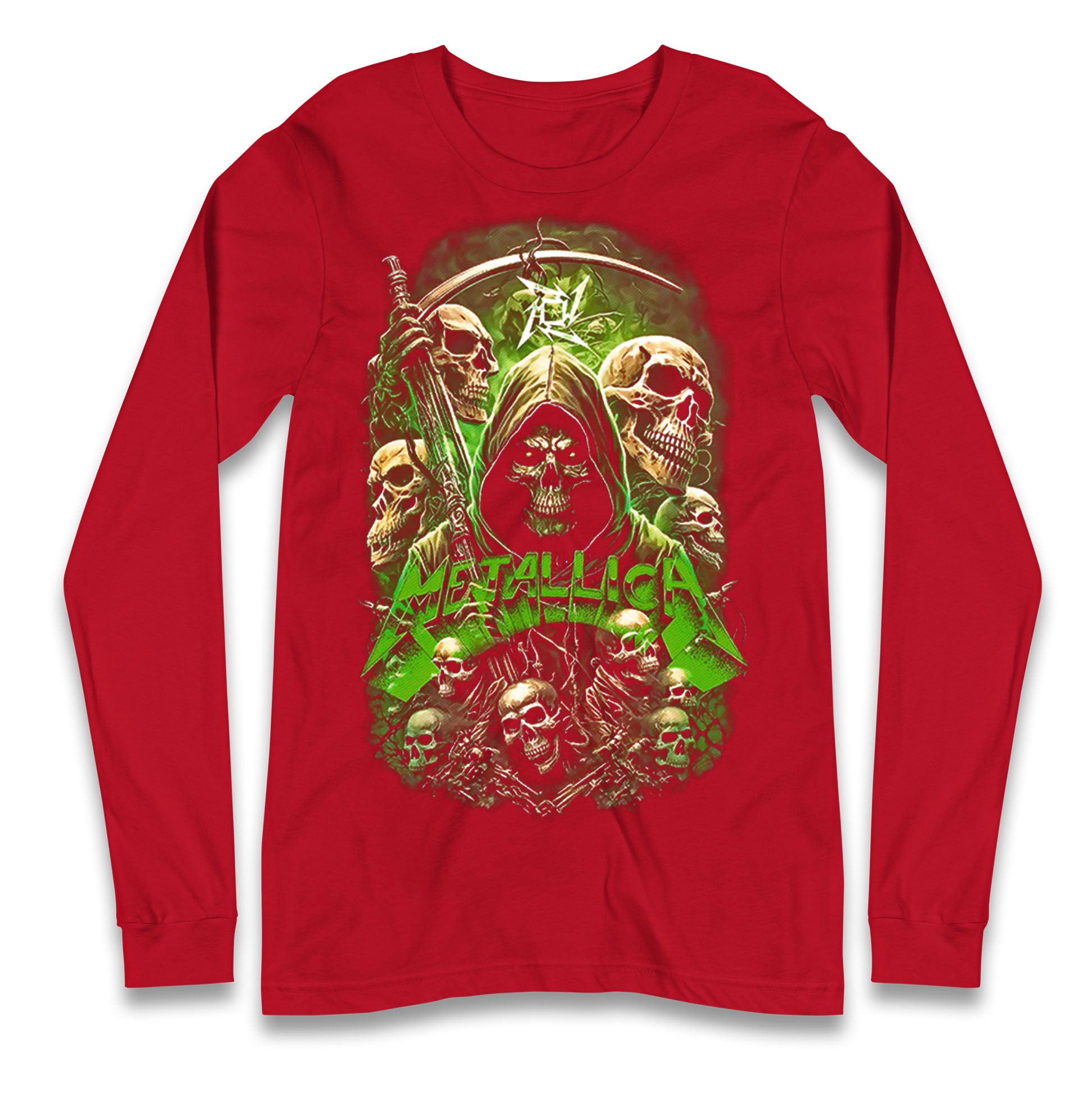 Metallica Green Skulls Longsleeve T Shirt