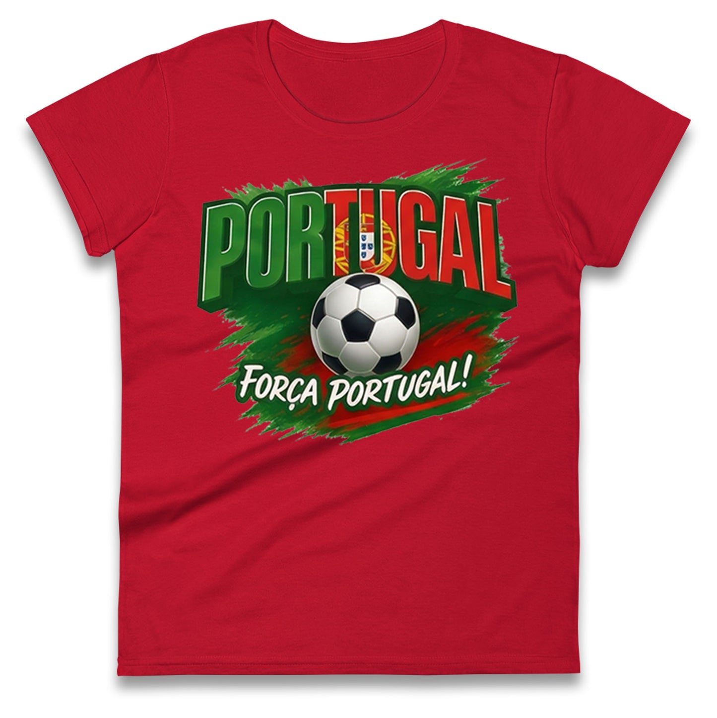 Portugal Retro World Cup Ladies T Shirt