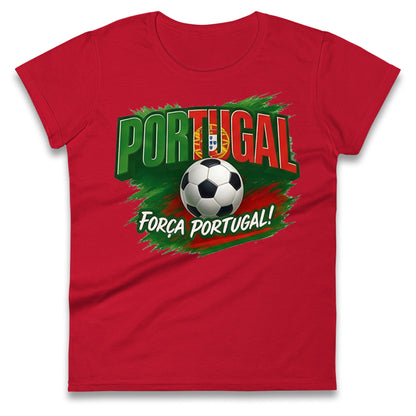 Portugal Retro World Cup Ladies T Shirt