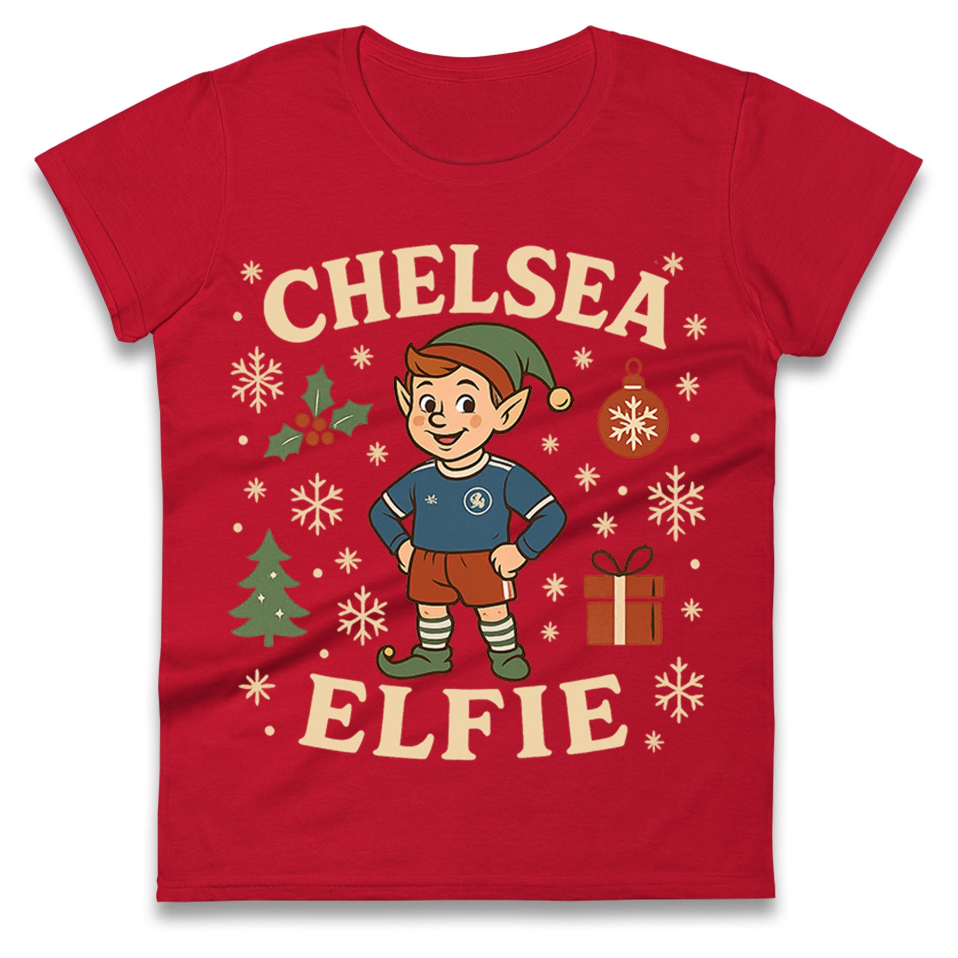 Chelsea FC Christmas Ladies T Shirt