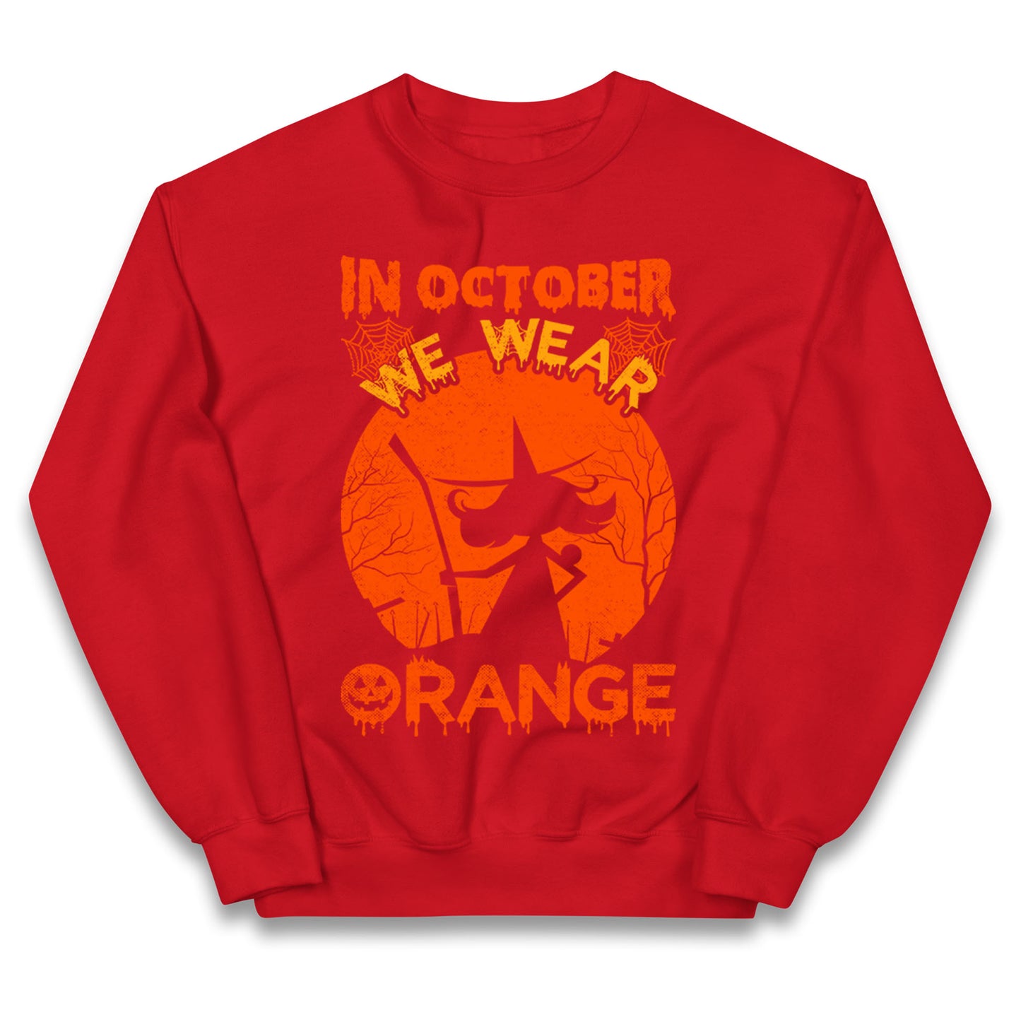In October We Wear Orange Halloween Jumper

