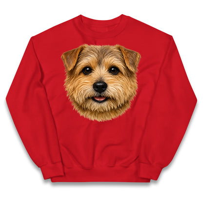 Norfolk Terrier Dog Face Kids Hoodie