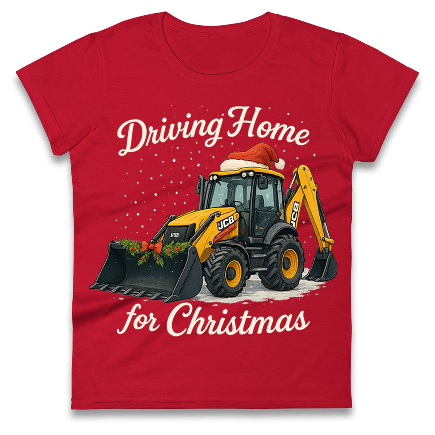 JCB Christmas Ladies T Shirt